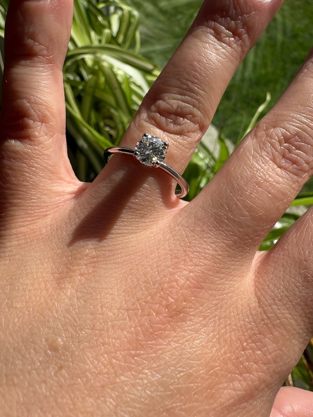 Sterling Silver Moissanite Solitaire Ring in White Size 10 1,08CTW